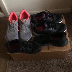 Women's Athletic Shoes - Gray and Black